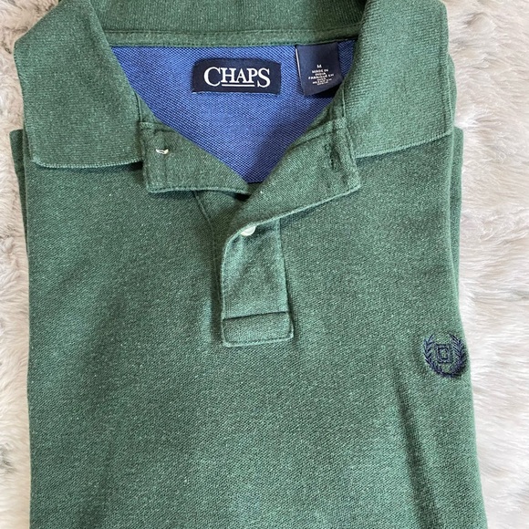 CHAPS green short sleeved Polo shirt men’s medium - Picture 8 of 9